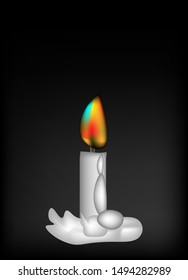 vector illustration of a candle with a beautiful fire