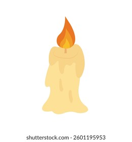 vector illustration of a candle burning brightly	