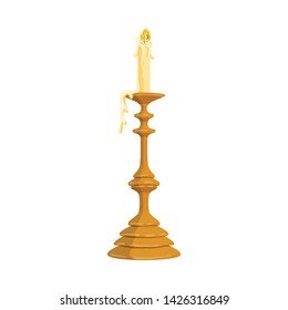 Vector illustration of candle and candlestick sign. Set of candle and lit stock symbol for web.