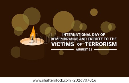Vector illustration of a candle flame on a bokeh background, as a banner, International Day of Remembrance and Tribute to the Victims of Terrorism.