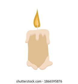 Vector illustration candle in flat style. Design for print poster and greeting card, textile