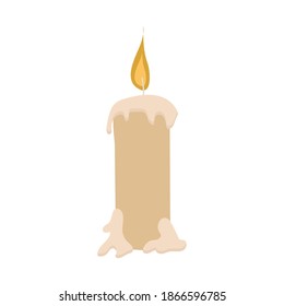 Vector illustration candle in flat style. Design for print poster and greeting card, textile