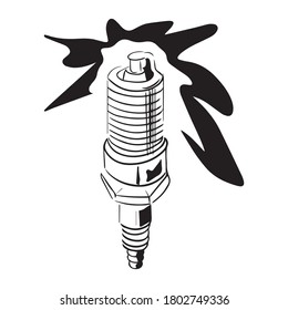 vector illustration of candle graphic design, icon, art tattoo sketch, logo, hand draw, use in print