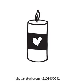 vector illustration candle with heart