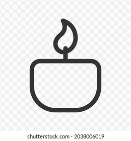 Vector Illustration Of Candle Icon In Dark Color And Transparent Background(png).