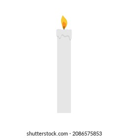 Vector illustration of candle icon. Flat design vector illustration isolated on white background.