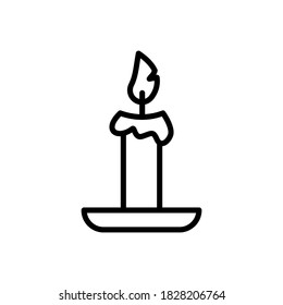 Vector illustration of a candle icon. Icon for halloween.