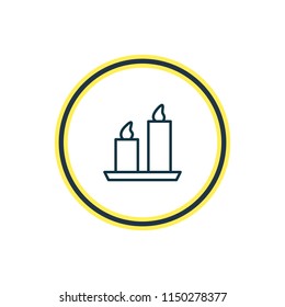 Vector illustration of candle icon line. Beautiful eating element also can be used as fire wax icon element.