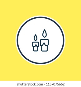 Vector illustration of candle icon line. Beautiful event element also can be used as paraffin icon element.