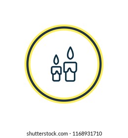 Vector illustration of candle icon line. Beautiful celebrate element also can be used as paraffin icon element.