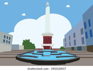 Vector Illustration Of Candle Monument Manado