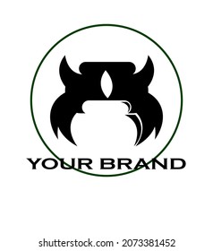 Vector illustration of a candle, unique and elegant, a combination of a candle surrounded by a line that resembles a viking head, suitable for coffee shops, tattoo businesses, logos, icons,brands