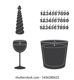 Vector illustration of candlelight and decoration sign. Set of candlelight and wax stock symbol for web.
