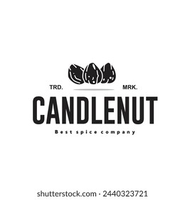 vector illustration of the candlenut spice logo icon, candlenut kitchen spice for the cooking industry