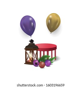 
Vector illustration of 
Candles, balloons, gift box