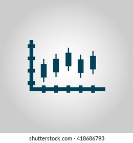 Vector illustration of candles chart icon. Premium quality web icon.