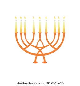 Vector illustration of candlestick and candelabra candles in vintage style. Candles in classic candlesticks. Design element for the decoration of the ancient interior of castles, traditional weddings 