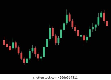 Vector illustration of a candlestick chart, ideal for representing stock market analysis, financial trends, and trading data icon.