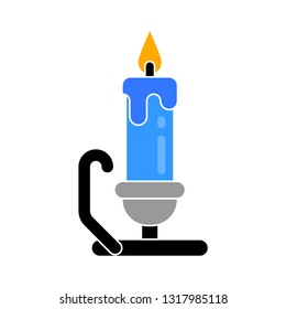 Vector illustration of candlestick & christmas candle symbol. christmas decoration