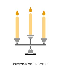 Vector illustration of candlestick & christmas candle symbol. christmas decoration