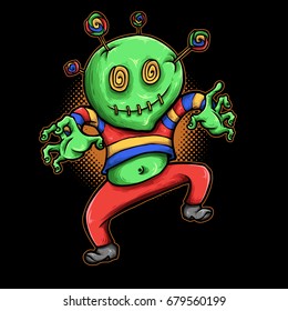 vector illustration of candy boy