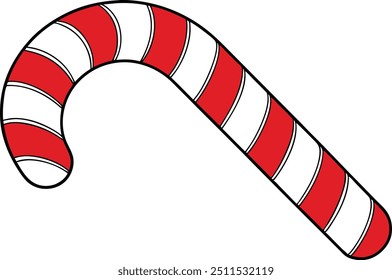 Arte de la caña del caramelo de la Ilustración vectorial 