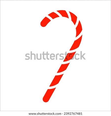 Vector illustration of candy cane sweet stick. Christmas or New Year festive flat icon.Suitable for logo, web, graphic design, illustration, sticker, books, etc.