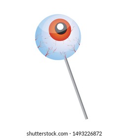 Vector illustration of candy. Halloween eye candy on the white background