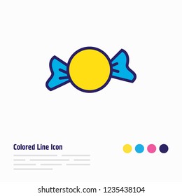 Vector illustration of candy icon colored line. Beautiful event element also can be used as bonbon icon element.