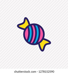Vector illustration of candy icon colored line. Beautiful food element also can be used as bonbon icon element.