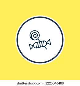 Vector illustration of candy icon line. Beautiful lifestyle element also can be used as confection icon element.