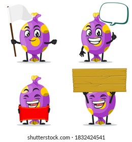 vector illustration of candy mascot or character collection set with blank sign theme