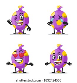 vector illustration of candy mascot or character collection set with expression theme