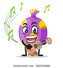 vector illustration of candy mascot or character playing guitar