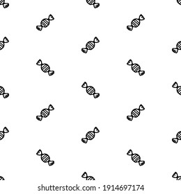 Vector illustration. Candy on a white background, doodle. Seamless patterns.