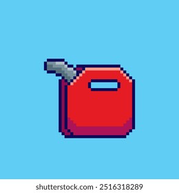 Vector Illustration of Canister of gasoline with Pixel Art Design, perfect for game assets themed designs