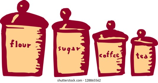 Vector illustration of canisters