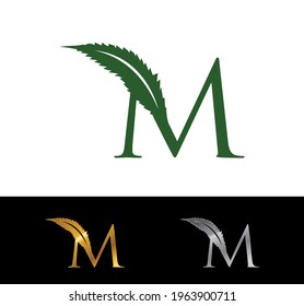 A Vector Illustration of Cannabis Initial Letter Form