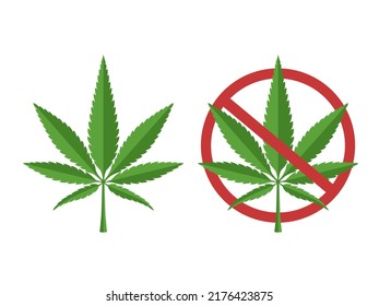 Vector illustration of cannabis leaf.