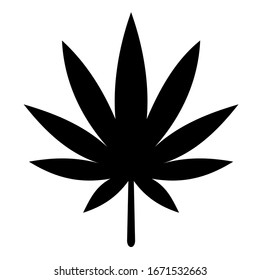 Ilustración vectorial de la hoja de cannabis. Icono verde de la marihuana sobre fondo transparente.