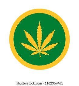 Vector illustration of cannabis leaf icon for graphic and web design.