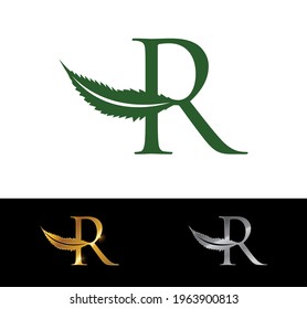 A Vector Illustration of Cannabis Leaf Monogram Initial Letter Logo 