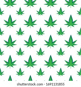 Ilustración vectorial con hojas de cannabis. Patrón de cannabis. Excelente para fondos, tejidos, papel para envolver, etc.