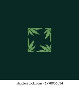 ilustración vectorial de cuadrado de cannabis