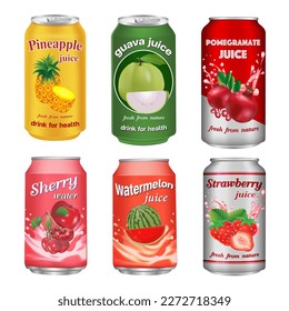 Vector illustration of canned beverage packaging, sample product.