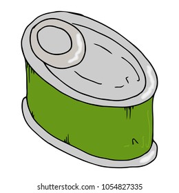 Vector illustration of canned fish. Doodle. Hand drawn.