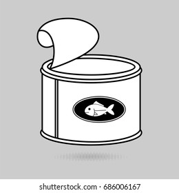 Vector illustration canned  fish icon.