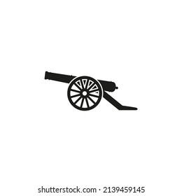 Vector illustration of a cannon for an icon, symbol or logo. cannon icon flat