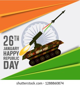 vector illustration of Cannon on 26 January Republic Day of India - Vector