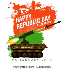 vector illustration of Cannon on 26 January Republic Day of India - Vector